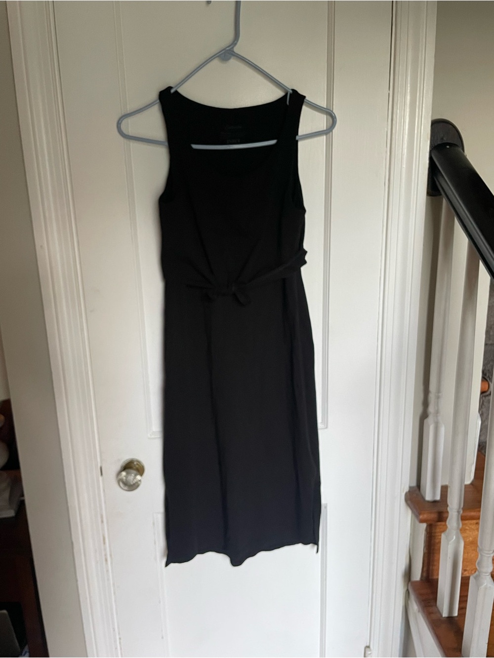 Pact Black Organic Cotton Tie Front Dress size XS
